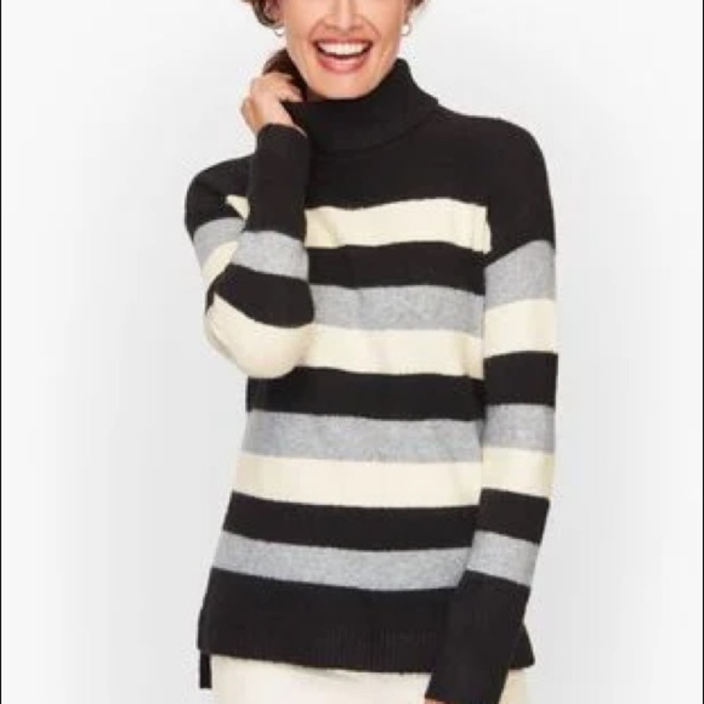 🎉HP🎉Talbots Striped Turtleneck Pullover Sweater